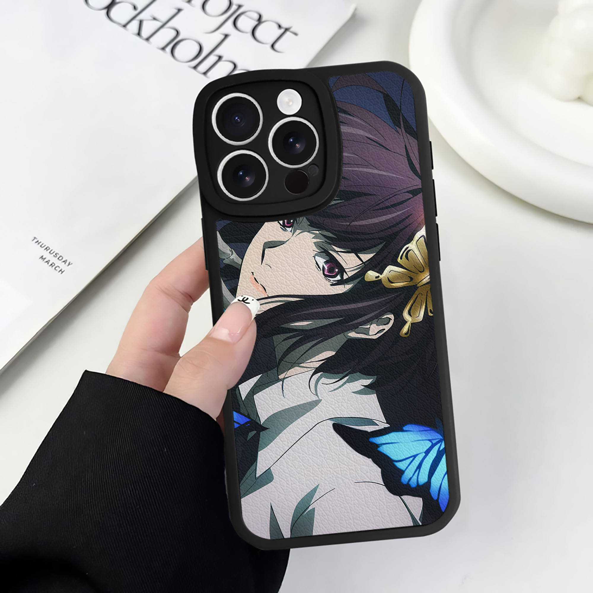 （画像用） 文豪ストレイドッグス Bungo Stray Dogs 【iPhone 16シリーズ対応】シリコンスマホケース（レザー調） 材質：シリコン